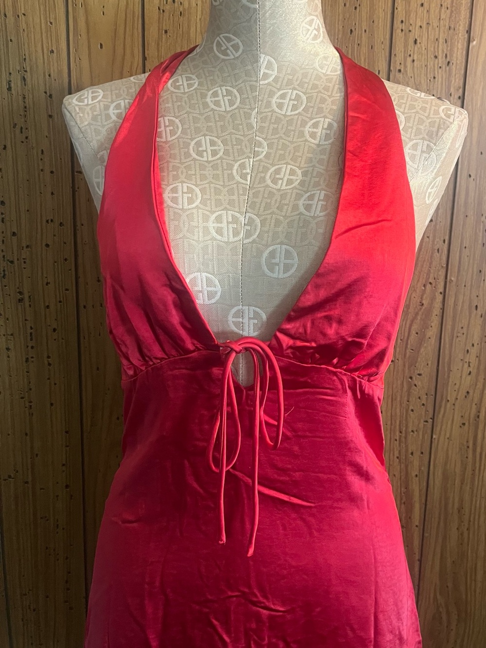 Princess Polly Lanier  Red Satin Halter Mini Dress - Picture 5 of 7